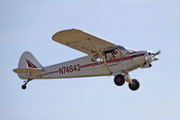 N74843 @ 7B3 - Climbing over the field and heading South - by Ron Yantiss