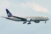 HZ-AKC @ EGLL - Saudi Arabian Airlines - by Chris Hall