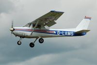 G-LAMS @ EGFH - Resident Cambrian Flying Club Reims/Cessna 152 landing at Swansea Airport. - by Roger Winser