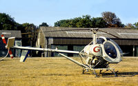 G-AZEJ @ EGLD - Hughes 269C as seen at Denham in the Summer of 1976. - by Peter Nicholson