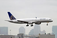 N67134 @ KEWR - A United Boeing 757 fights strong crosswinds on a stormy day as it approaches EWR's runway 29. - by Daniel L. Berek