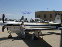 N865NA @ CMA - Beech T-34C Turbo MENTOR (TORMENTOR) of NASA Dryden, 715 shp P&W(C)PT6A-25 turboprop derated to 400 shp, 3 blade prop, Ye Olde Photographer courtesy Herm. - by Doug Robertson