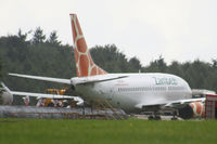 N616SC @ EGHL - ex Zambezi Airlines B737 stored at ATC Lasham - by Chris Hall