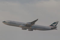 B-HXB @ OMDB - Cathay Pacific Airbus A340 - by Thomas Ranner