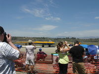 N9MB @ CMA - 1945 Northrop Flying Wing N9M, two Franklin XO-540-7 300 Hp each pushers, taxi past crowd - by Doug Robertson