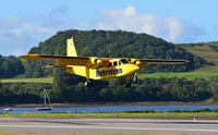 G-HEBS @ EGEO - The Thursday morning flight from Islay and Colonsay lands at Oban Airport.