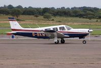 G-BKMT @ EGFH - Resident Piper Saratoga SP II. - by Roger Winser