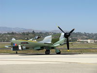 N1940K @ MA - 203 Deford Mk.IX JURCA MJ-100 full size wooden replica Supermarine Spitfire Mk. IX, Allison 1,400 Hp, engine start - by Doug Robertson
