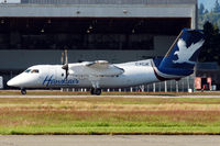 C-FCJE @ CYVR - Hawkair's 1989 De Havilland Canada DHC-8-102, c/n: 165 - by Terry Fletcher