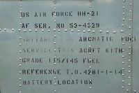 N6794 @ PAE - Data Panel on 1953 Vertol H21B, c/n: 53-4329
