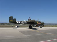 N30801 @ CMA - 1944 North American TB-25N MITCHELL 'Executive Sweet', 2 Wright Cyclone R-2600s 1,700 Hp each. 'My Buck' nose art-this side honors the guy who paid for complete refinish of this B-25, taxi - by Doug Robertson