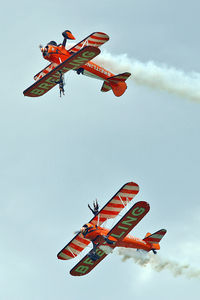 N74189 @ EGBK - 1941 Boeing PT-17, c/n: 75717 and SE-BOG - Breitling Wingwalkers - by Terry Fletcher