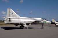 SE-DXN @ ESMX - Saab Viggen fighter parked on the platform of Småland Airport, Växjö, Sweden. - by Henk van Capelle