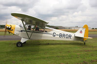 G-BROR @ EGBR - Piper L-4H Grasshopper at The Real Aeroplane Club's Summer Madness Fly-In, Breighton Airfield, August 2012. - by Malcolm Clarke