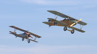 ZK-TVD @ EGSU - 45. ZK-TVD with the Nieuport Scout 17/23 at The Duxford Air Show, Sept. 2012.