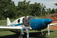 N6767N @ AR11 - Kim Sweet with his and his partners  Tim Searatt's new to them Bellanca 14-19 in front of hanger @ AR11 1500ft grass strip - by Kim Sweet