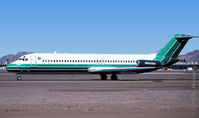 N800DM @ KPHX - Dallas Mavericks' DC-9 at PHX in October 1997 - by John Meneely