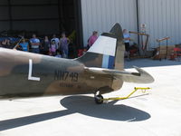 N749DP @ CMA - 1983 Vickers/Supermarine SPITFIRE Mk.XIVe, Rolls Royce GRIFFON 65 V-12 2,050 Hp, balanced rudder fabric-covered - by Doug Robertson