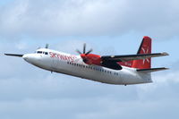 SE-LIO @ ESMX - Fokker 50 operated by Skyways taking off from Småland Airport, Växjö, Sweden - by Henk van Capelle