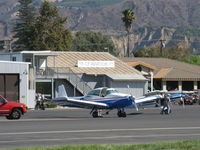 N91689 @ SZP - 1946 North American NAVION, Continental E-225 upgrade, many mods, newly refinished, on transient line - by Doug Robertson