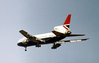 G-BBAG @ LHR - Lockheed TriStar 385 of British Airways on approach to Runway 10L at Heathrow in the Summer of 1976. - by Peter Nicholson