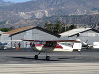 N77275 @ SZP - 1946 Cessna 140, Continental C85 85 Hp, landing roll Rwy 22 - by Doug Robertson