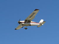 N6909E @ SZP - 1961 Cessna 175A SKYLARK, Continental GO-300-E 175 Hp geared engine, on final Rwy 22 - by Doug Robertson