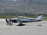 N48BW @ SZP - 1975 Beech F33A BONANZA, Continental IO-520-B 285 Hp, tow from transient line tiedown - by Doug Robertson