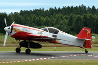 LY-AKG @ ESKD - Jurgis Kairys arriving at Dala-Järna airfield with external tank and newly painted rudder. - by Henk van Capelle