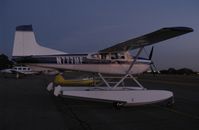 N777MF @ KAXN - Cessna A185F Skywagon on the line at dusk. - by Kreg Anderson