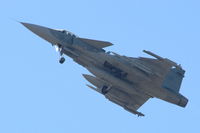 39210 @ ESMX - Saab Gripen taking off from Småland Airport armed with two AMRAAM and two IRIS-T air-to-air missiles. - by Henk van Capelle