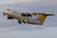 SE-DJR @ EGSH - Climbing away in the last light of day.
