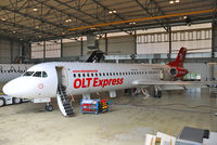 D-AOLH @ EDDR - Inside the Contact Air Hangar for Maintenance.