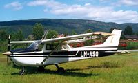 LN-ASQ @ ENHS - R/Cessna F.172M Skyhawk [1448] Hokksund~LN 03/06/2000. Destroyed when a hangar collapsed at Hokksund on 29-12-02.