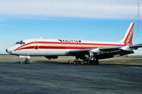 N804CK @ KYIP - Nov. 1990 - Kalitta DC-8 parked at YIP - by John Meneely