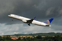 N41135 @ EGPH - Departing Rwy 24 before a threatening Edinburgh sky, bound for New York - by DavidBonar