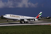 A6-ERA @ LMML - A340 A6-ERS Emirates Airlines - by Raymond Zammit