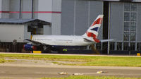 G-BNWY @ EGFF - Seen at the British Airways Maintenance Cardiff Facility .