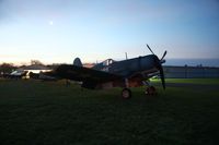 N209TW @ I74 - Dawn in the grass at Urbana, Ohio.  B-25 Gathering and Doolittle Reunion. - by Bob Simmermon
