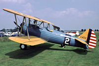 G-AZLE @ EGTH - Boeing Stearman N2S-5 Kaydet [75-8543] Old Warden~G  11/07/1982 - by Ray Barber