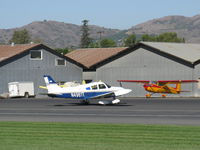 N4961T @ SZP - 1972 Piper PA-28-140, Lycoming O-320-E1A 150 Hp, taxi off the active - by Doug Robertson