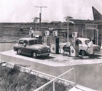 G-AKPI @ EGSD - Caister Road filling station and airfield, used for pleasure flights in the 1960s - by unknown