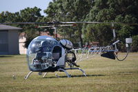 N282DK @ X36 - Bell 47G-2 (N282DK) sits on display at Buchan Airport - by jwdonten