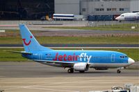 OO-JAT @ EBBR - Boeing 737-5K5 [24927] (Jetairfly) Brussels~OO 13/08/2010. Taxiing in having just arrived.