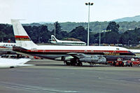 G-AVZZ @ EGKK - Boeing 707-138B [17699] (International Caribbean) Gatwick~G 01/07/1974. Taken from a slide.
