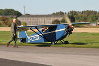 G-LCGL @ EGBR - 'With a little help from my friend'. Comper CLA7 Swift (Replica), Hibernation Fly-In, The Real Aeroplane Club, Breighton Airfield, October 2012. - by Malcolm Clarke