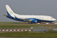 N444HE @ EGSH - Sat on stand in the hazy mist.
