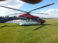N385RH @ HUM - Aircraft sitting between landing pads after hard landing - by Jay Latham
