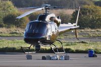 G-IDEB @ EGFH - Visiting Ecureuil II operated by MW Helicopters Ltd. - by Roger Winser