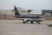 N816MA @ KBDL - Republic ERJ-175 flight 3408 pulling into the gate after a flight from Reagan National. - by Mark K.